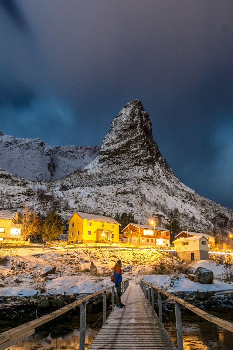 Horn from wooden bridge viewpoint, Reine, Lofoten, Norway