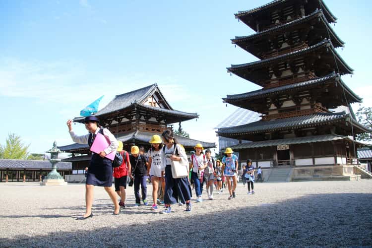 School trip at Horyuji