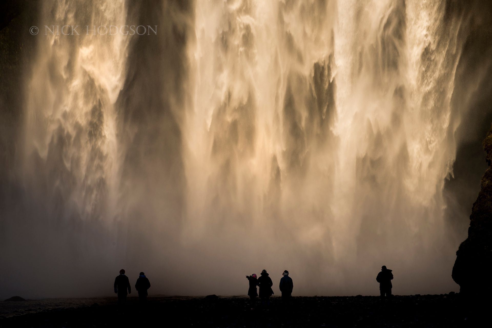 Close up from Skógafoss, Iceland