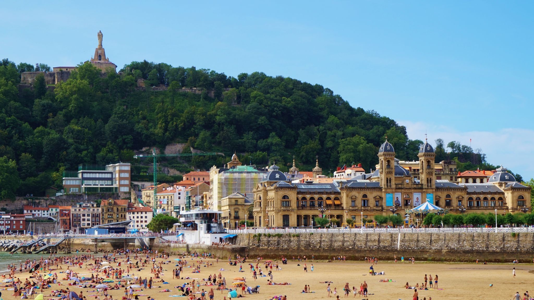City Hall and Monte Urgull (San Sebastian), Spain