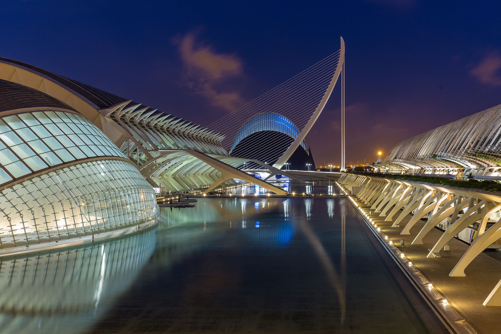 Hemisfèric & Ciudad de las Artes, west view, Spain