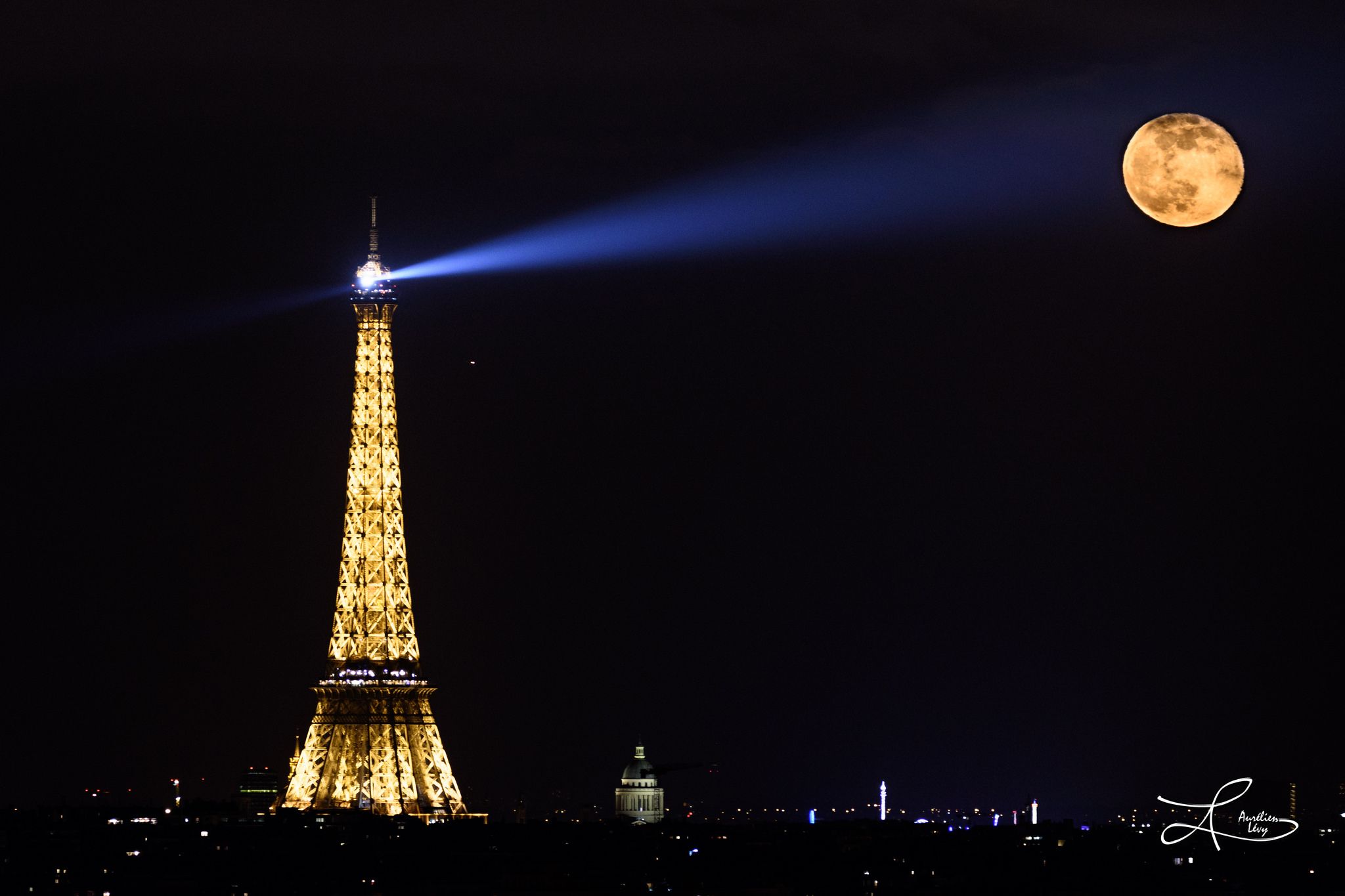 Eiffel Tower and the Moon, Paris, France