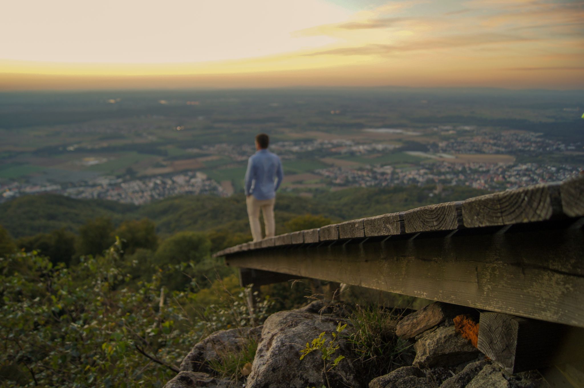 Hang glider launch pad at Melibokus, Bensheim, Germany