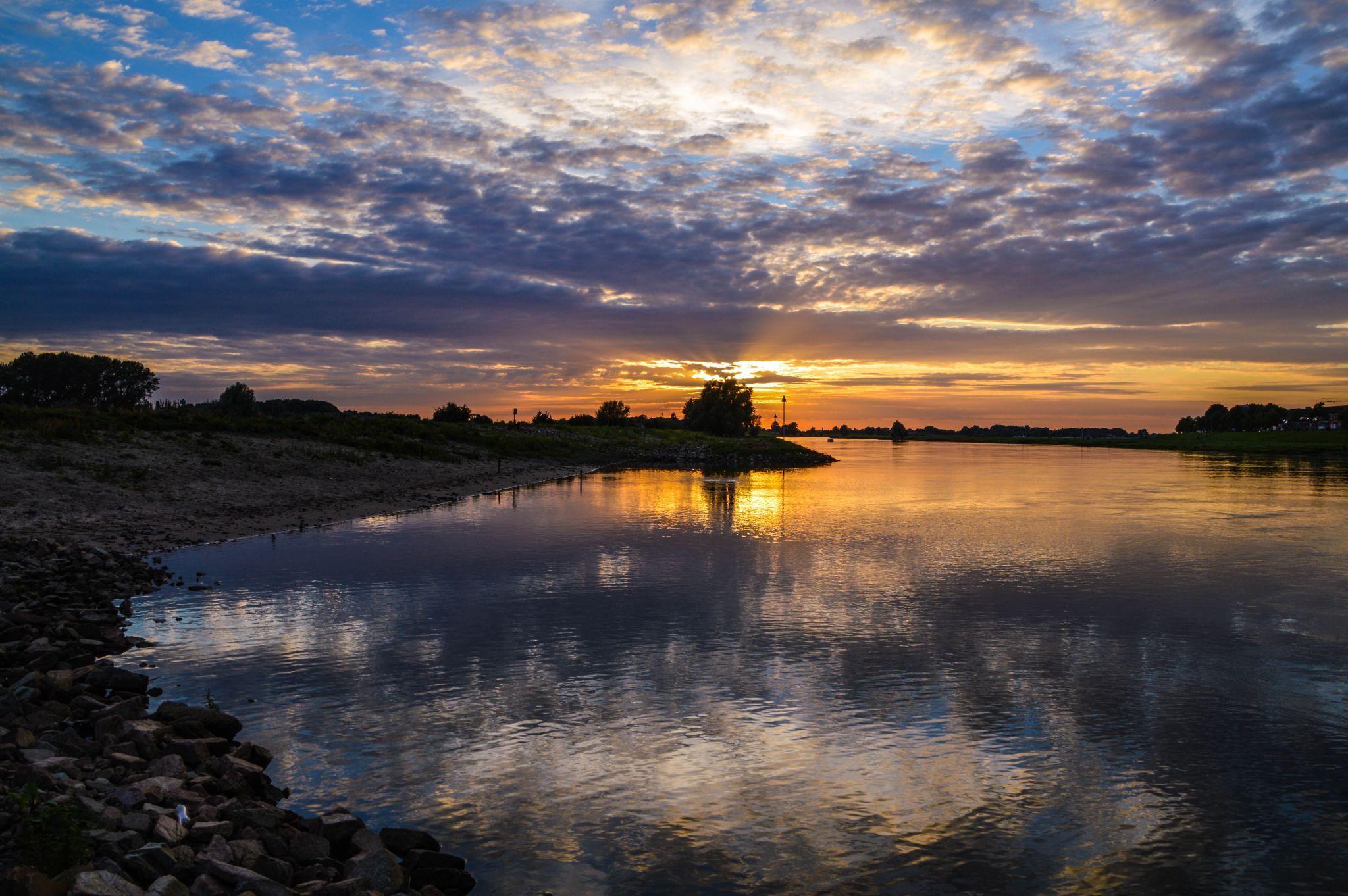 Island in the IJssel river, Netherlands