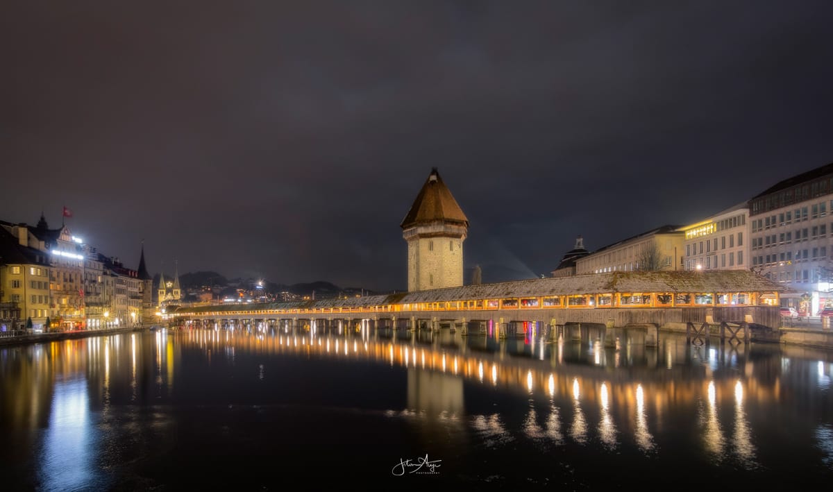 Kapellbridge Lucerne - from Rathaussteg, Switzerland