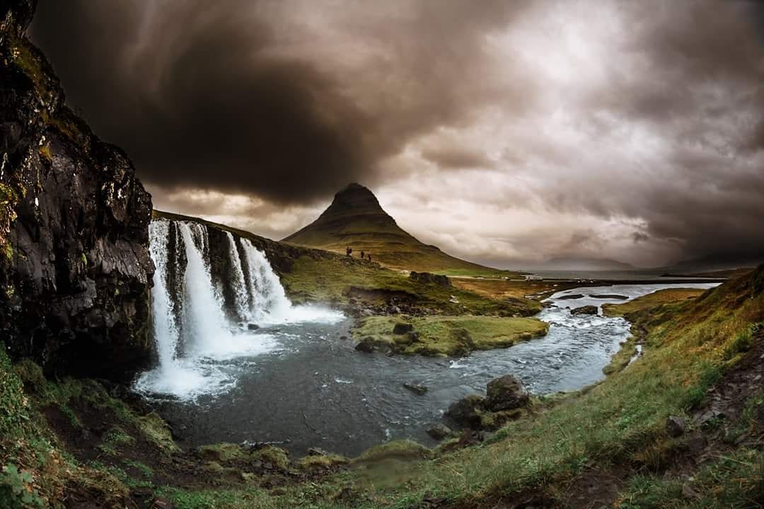 Kirkjufell Waterfall with Kirkjufell, Iceland