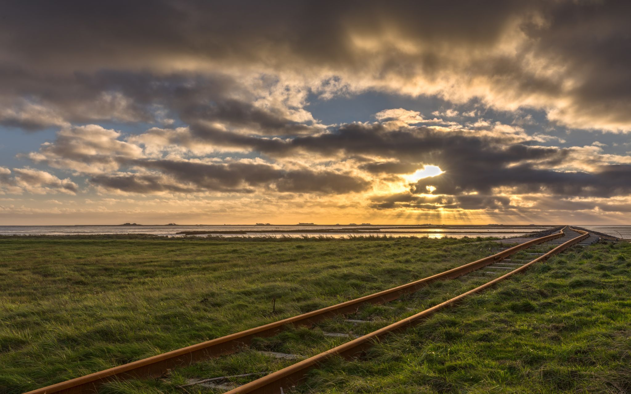 Lorenbahn from Hallig Oland to Hallig Langeneß, Germany