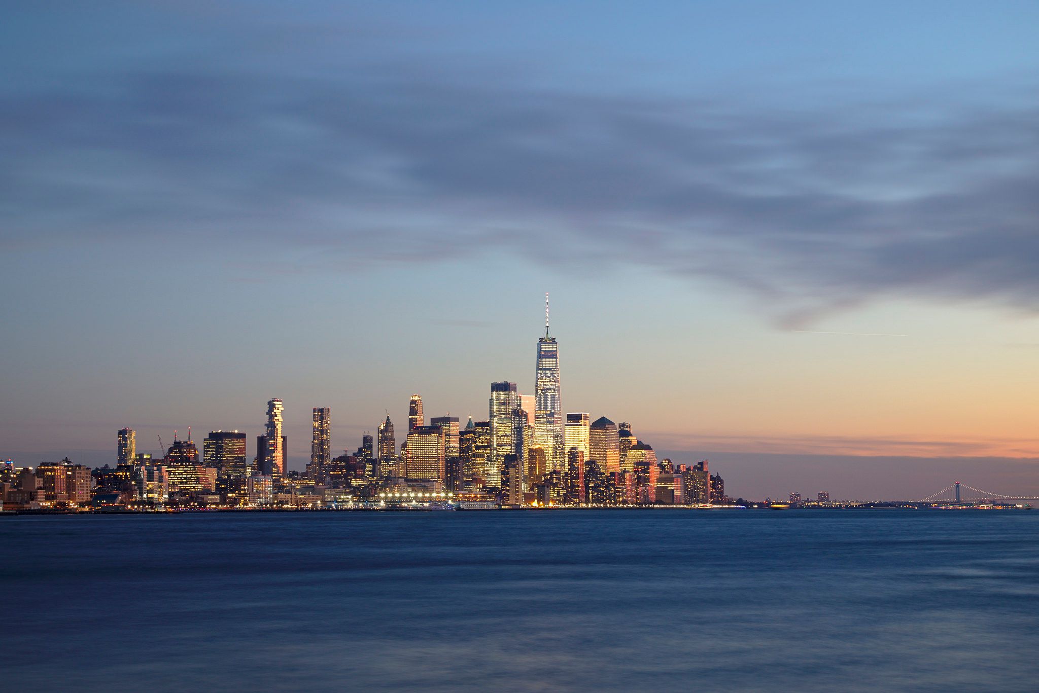 Lower Manhattan as seen from The Riva Pointe (NJ), USA