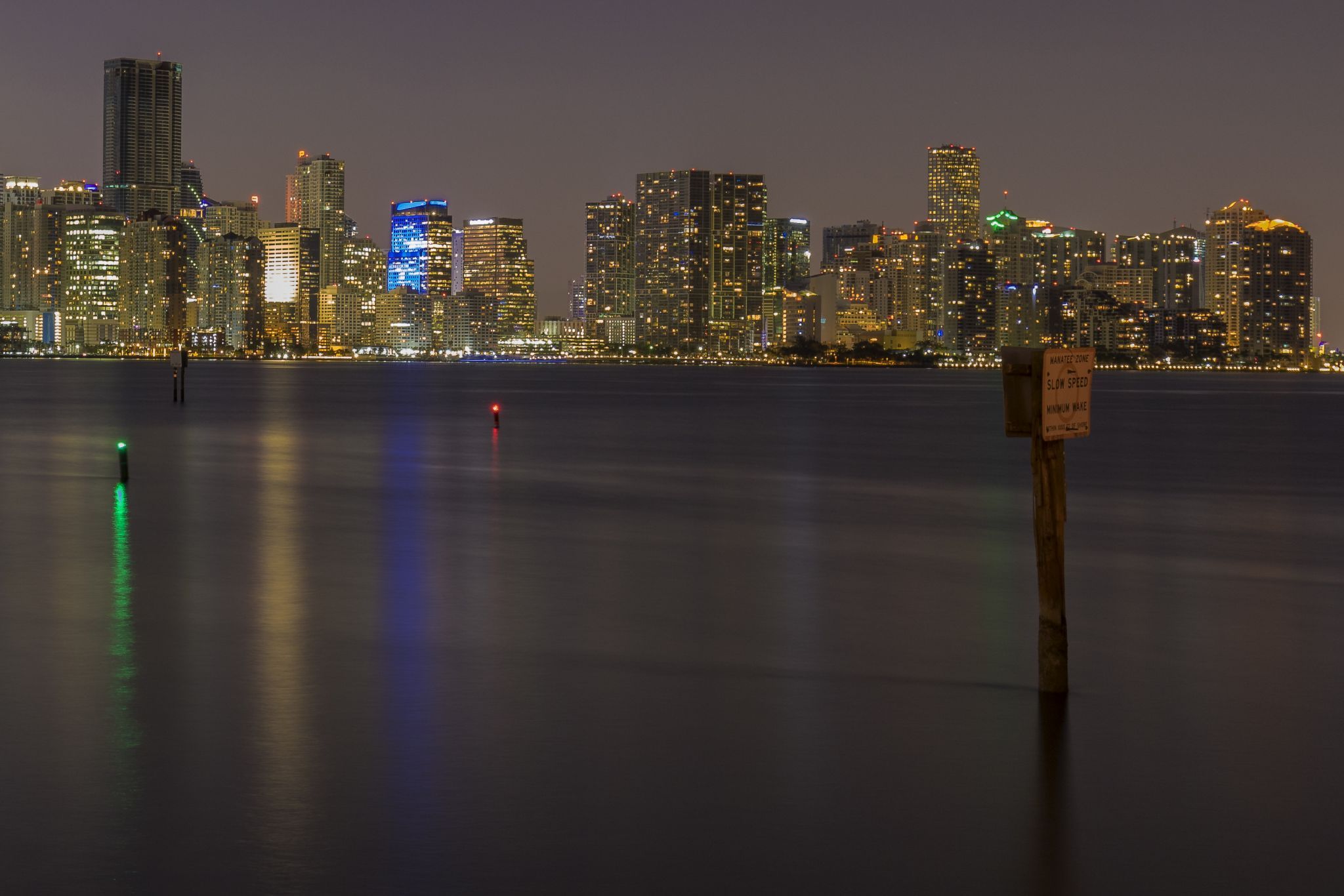 Miami Skyline from the Rickenbacker, USA