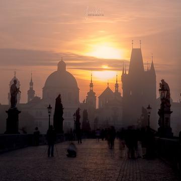Morning Glory at Charles Bridge. Oldtown Prague, Czech Republic
