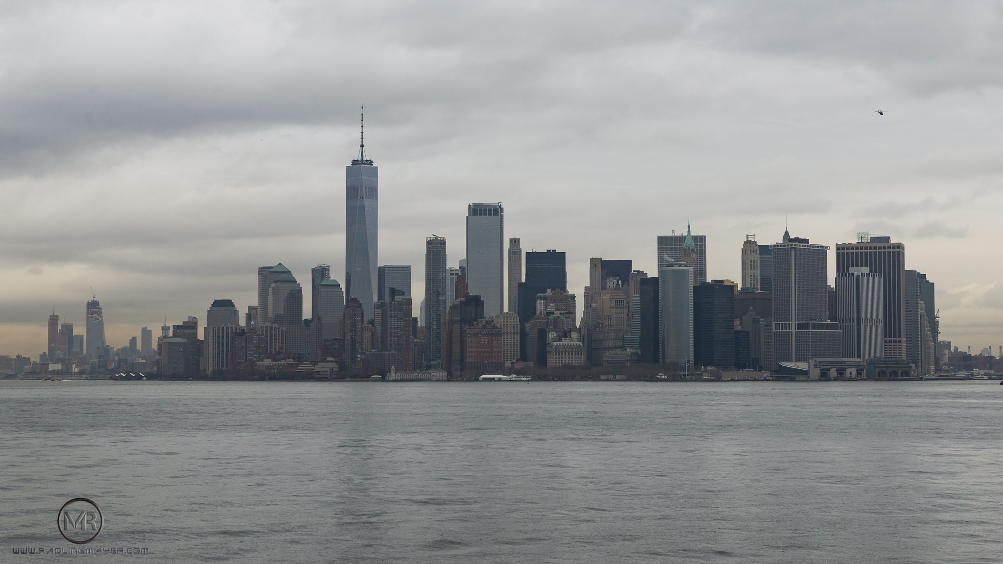 Lower Manhattan Skyline from the Staten Island ferry, New York City, USA