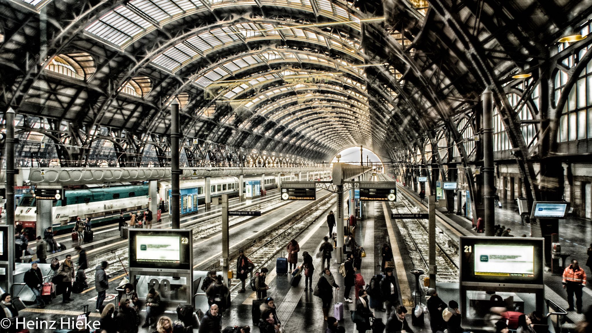 Train tracks at Stazione Milano Centrale, Milano, Italy