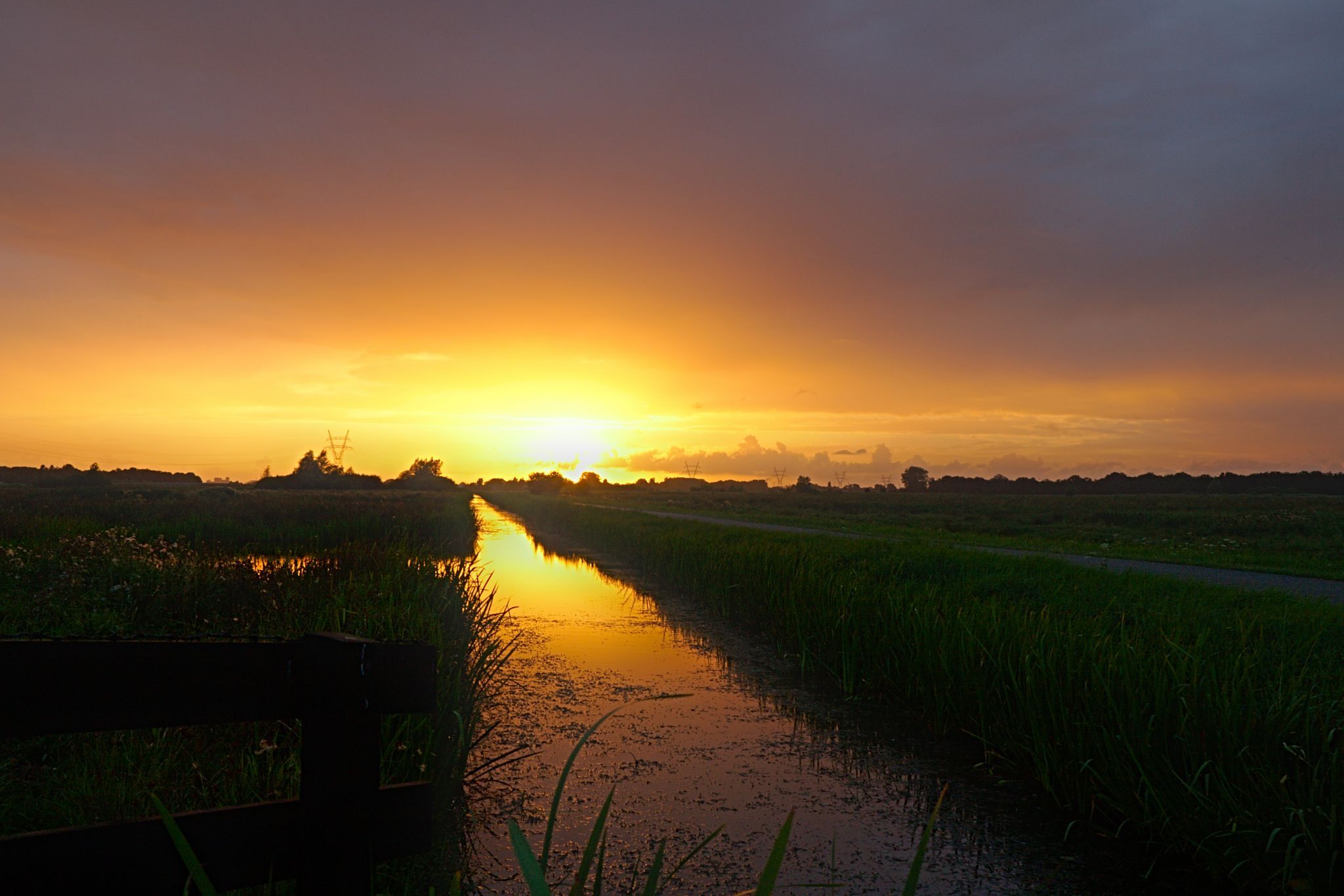 Sunset around Naardermeer, Netherlands