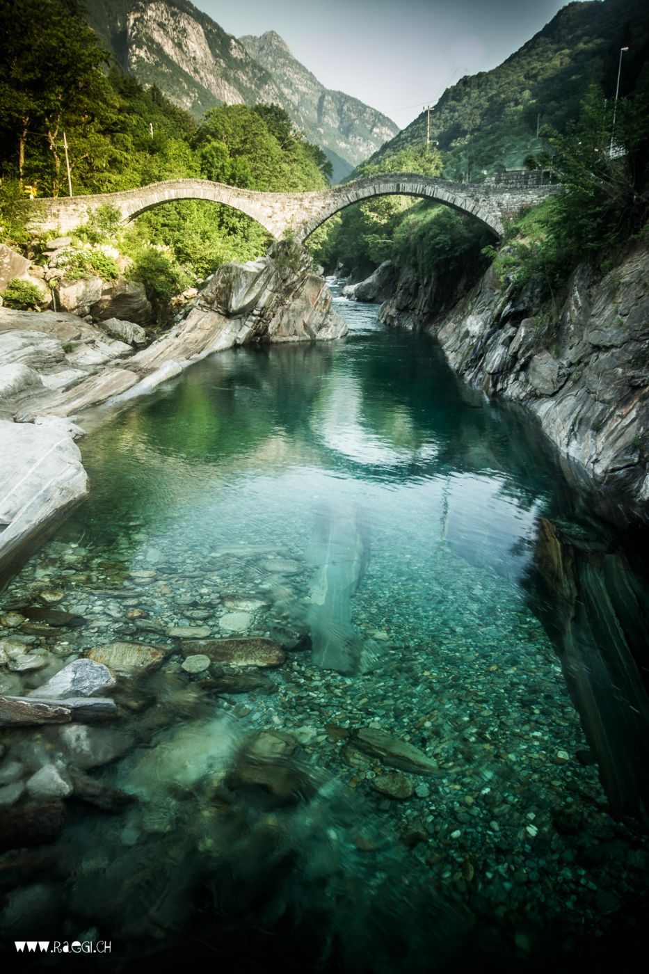 Verzasca with Church Maria degli Angeli, Switzerland