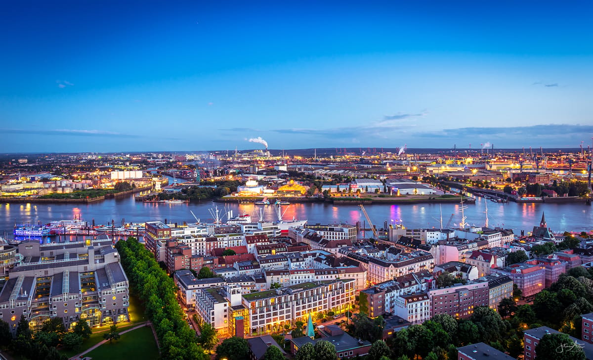 View from Saint Michael´s Church, Hamburg, Germany