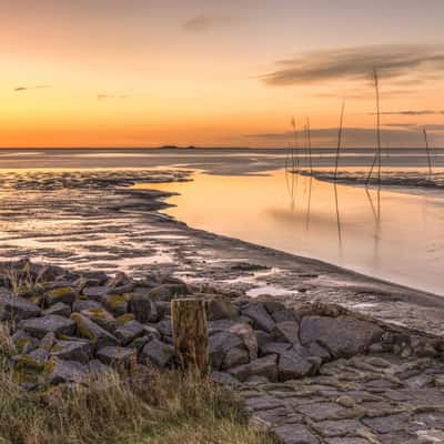 Wadden Sea and Hallig Gröde seen from Hallig Oland, Germany