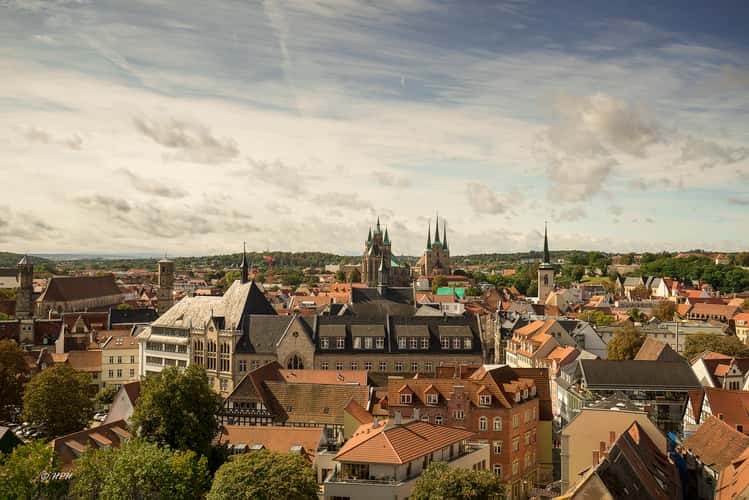 a view from the Ägidienkirche over Erfurt