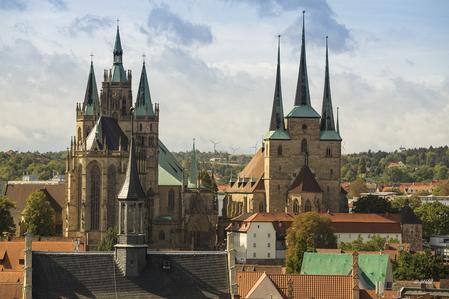 a view from the Ägidienkirche over Erfurt