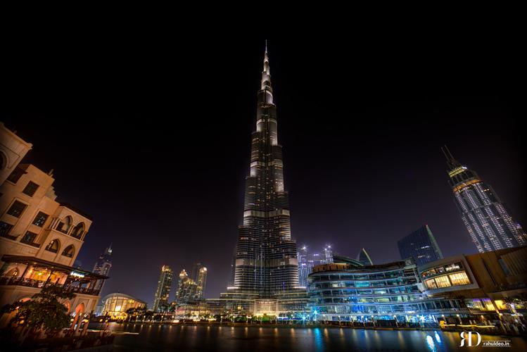 At the bottom of Burj Khalifa