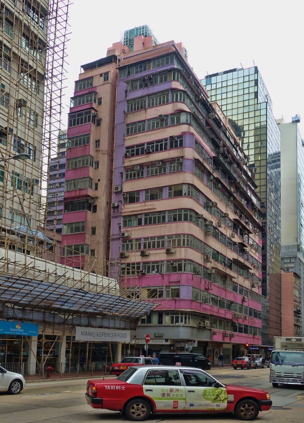 Blue House, and other colorful buildings, Hong Kong
