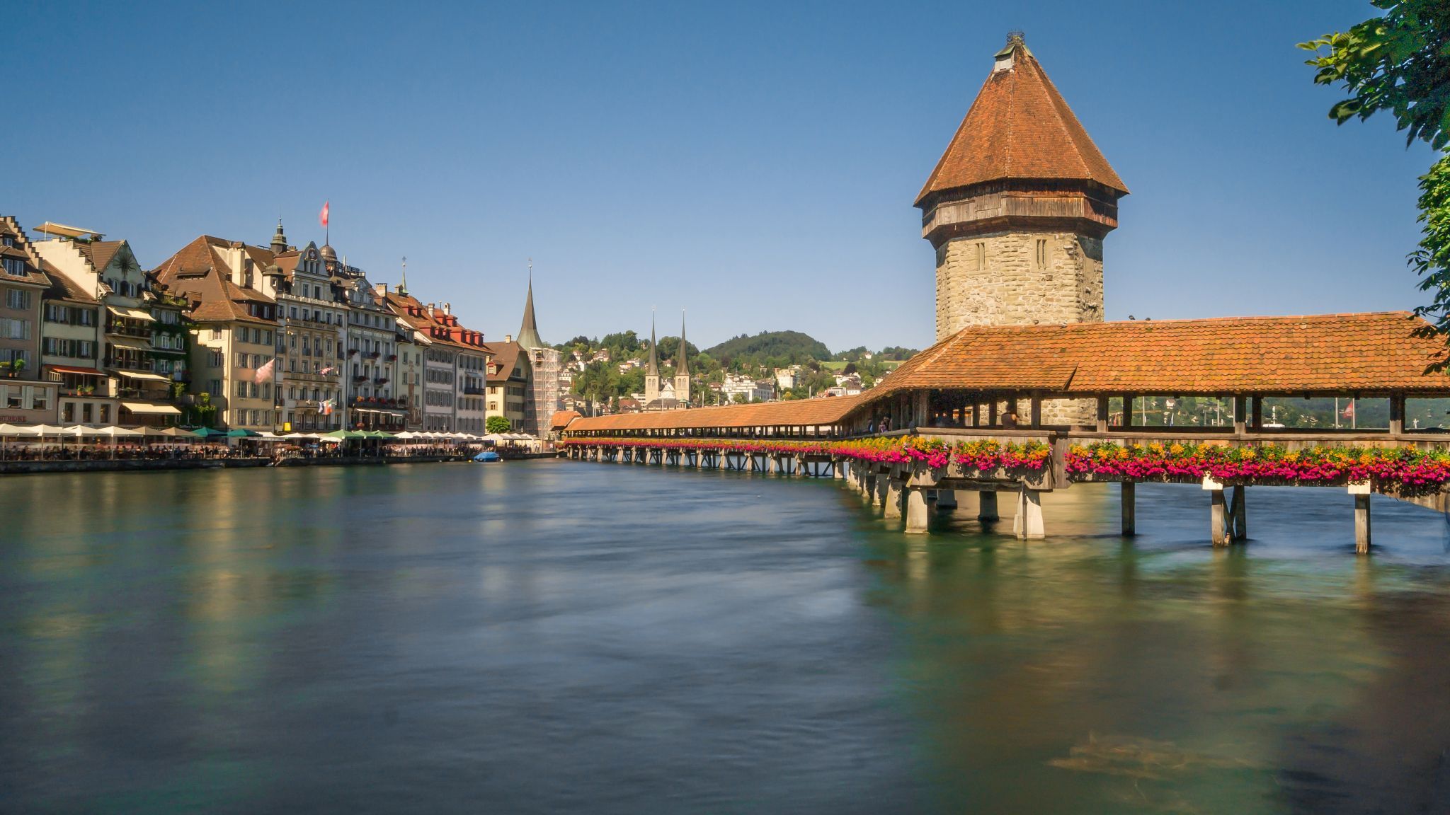Kapellbridge Lucerne - from Rathaussteg, Switzerland