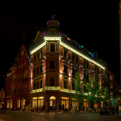 Frauenplan at night, Weimar, Germany