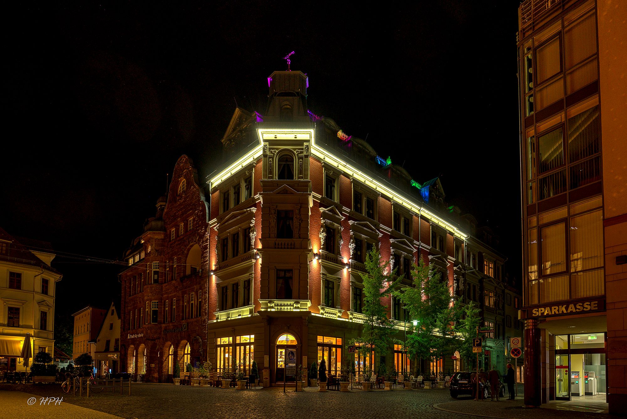 Frauenplan at night, Weimar, Germany