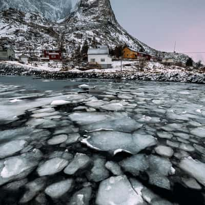 Horn from wooden bridge viewpoint, Reine, Lofoten, Norway