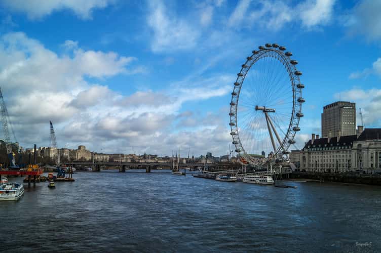 London Eye from Westminster Bridge, London