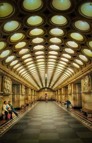 Metro station at Elektrozavodskaya, Moscow, Russia