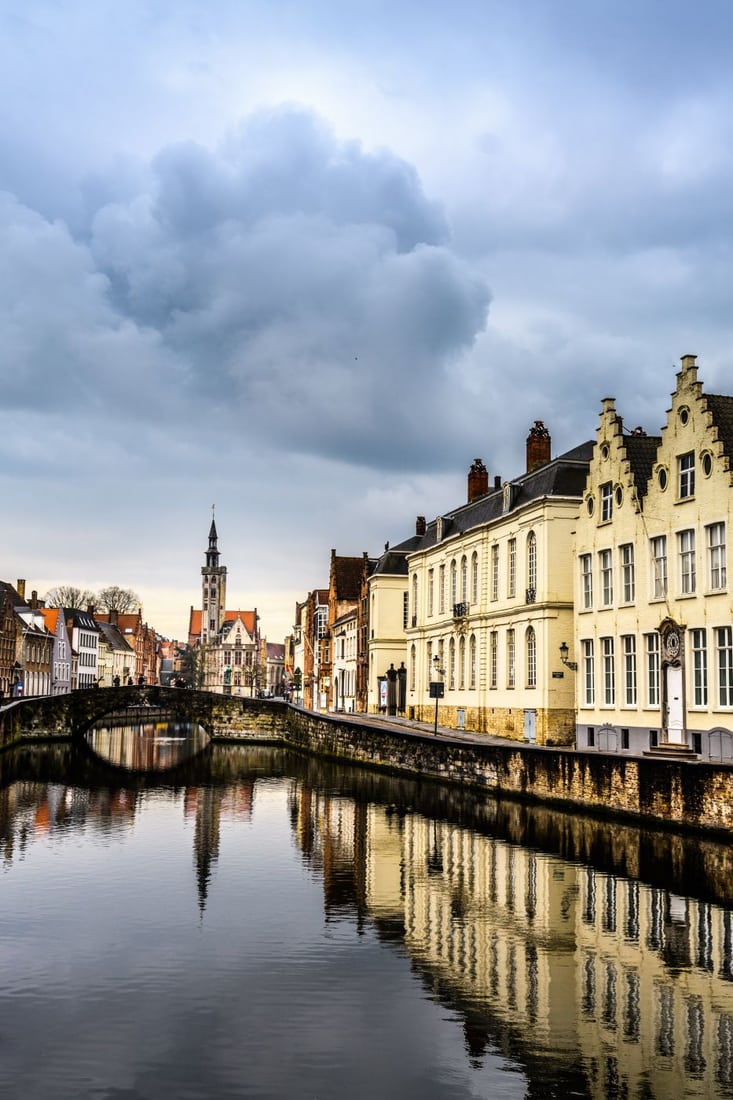 Poortersloge and Koningsbrug, Bruges, Belgium