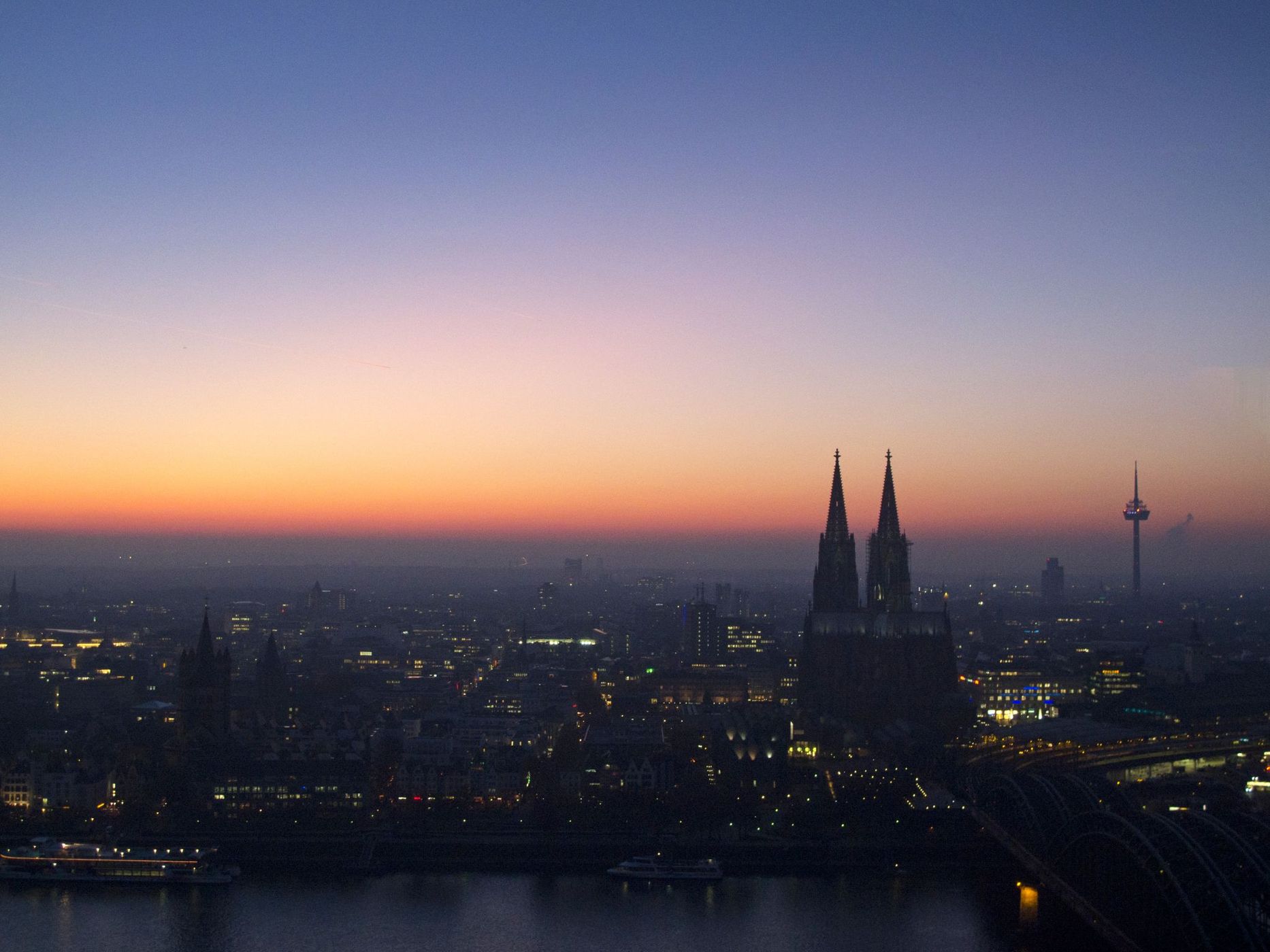 View from Triangle Tower in Cologne, Germany