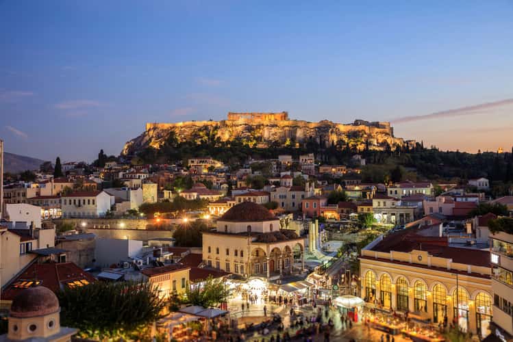 Acropolis Rock and Monastiraki Square, Athens