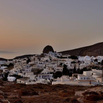 Amorgos town (chora) at sunset, Greece
