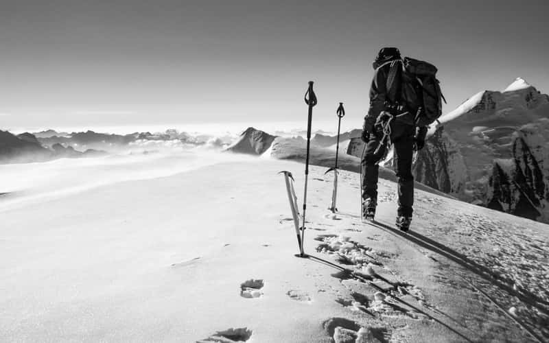 Approaching the summit of the mountain