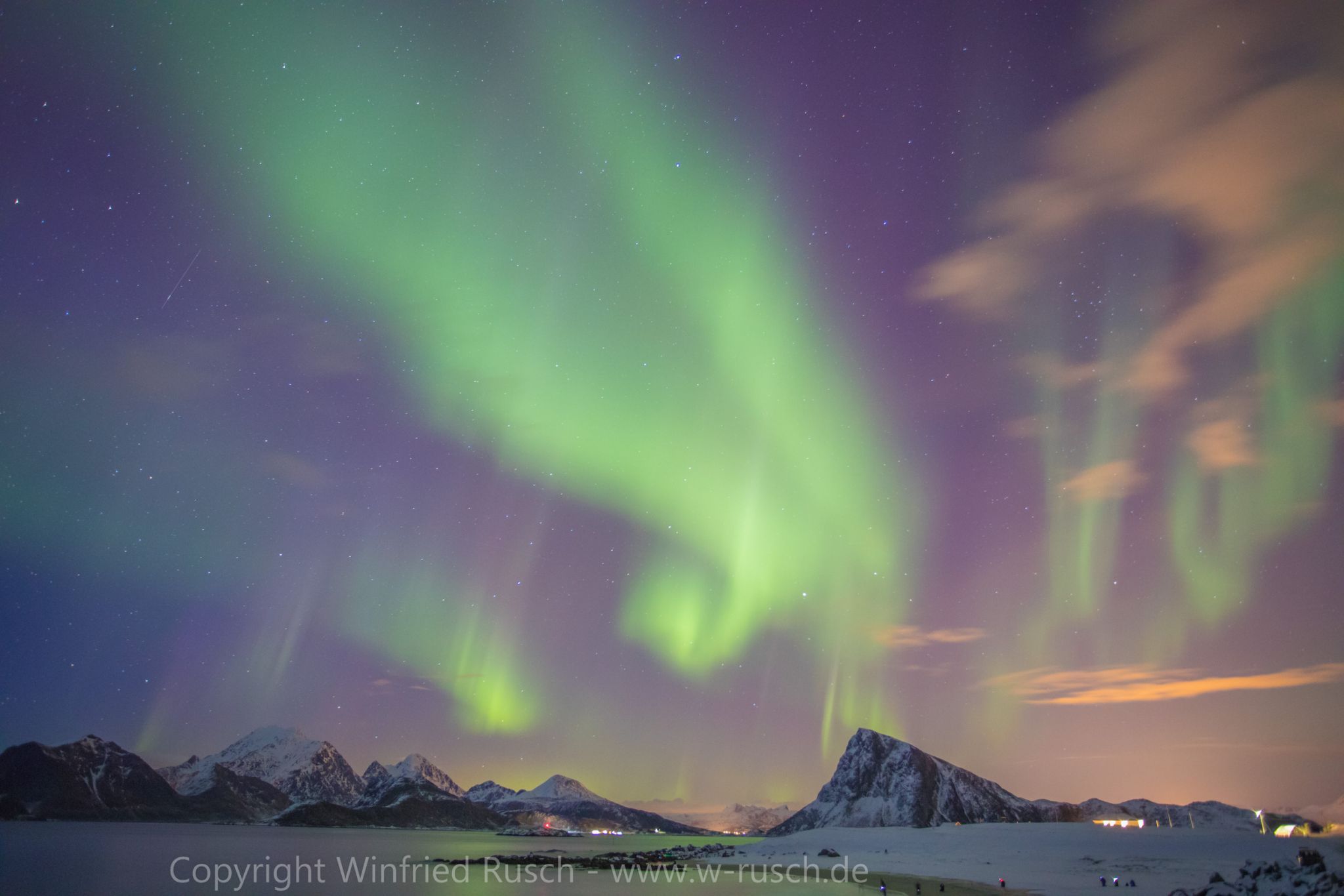 Aurora borealis, Myrland, Norway