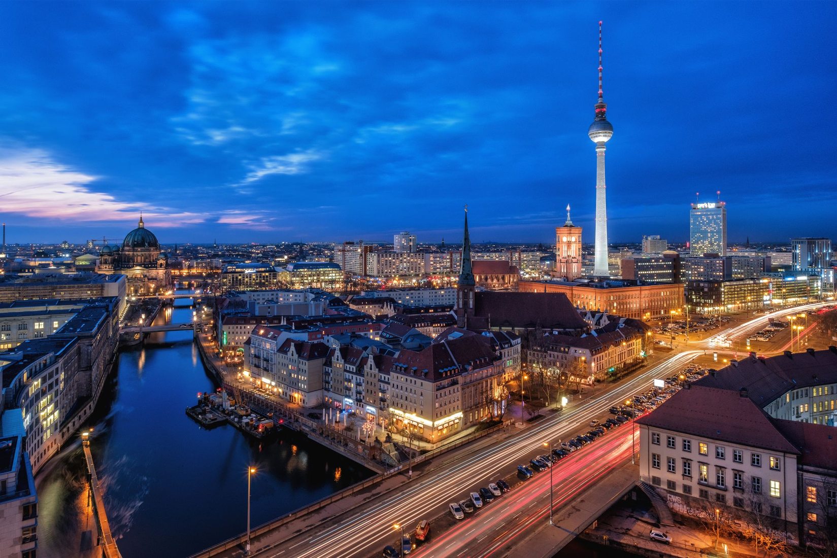 Berlin Skyline from Fischerinsel Skyscraper, Germany