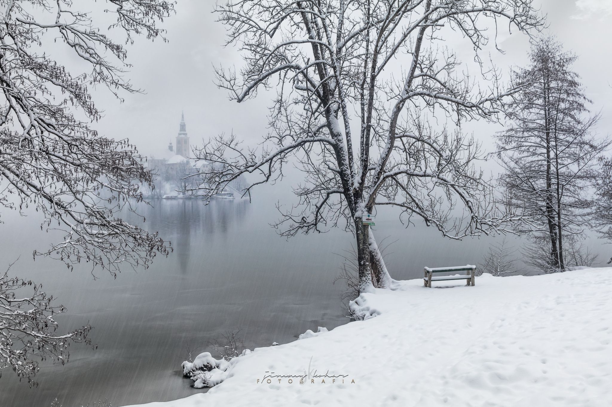 Lake Bled - Wooden Jetty - Rock covered with coins, Slovenia