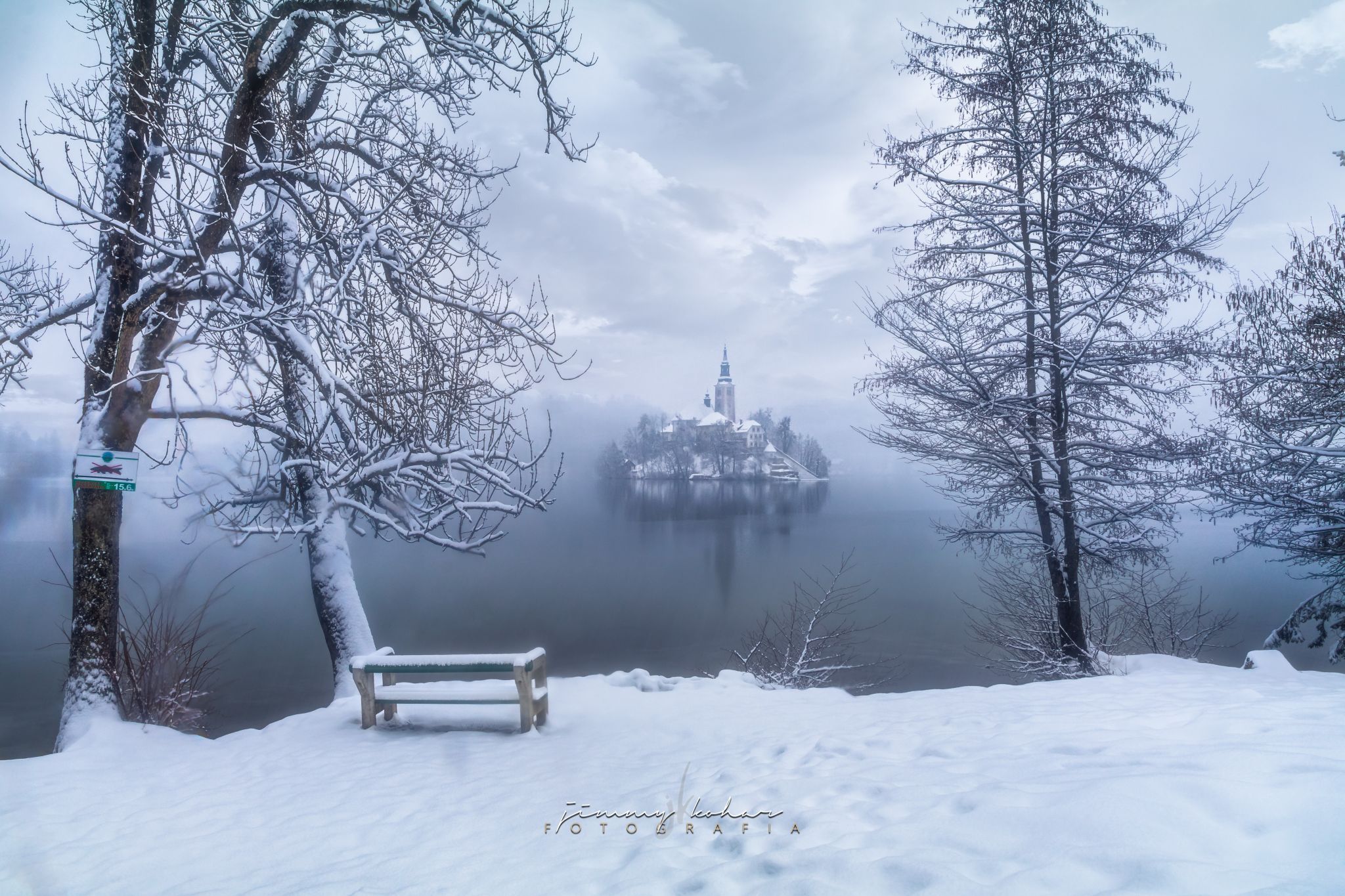 Lake Bled - Wooden Jetty - Rock covered with coins, Slovenia
