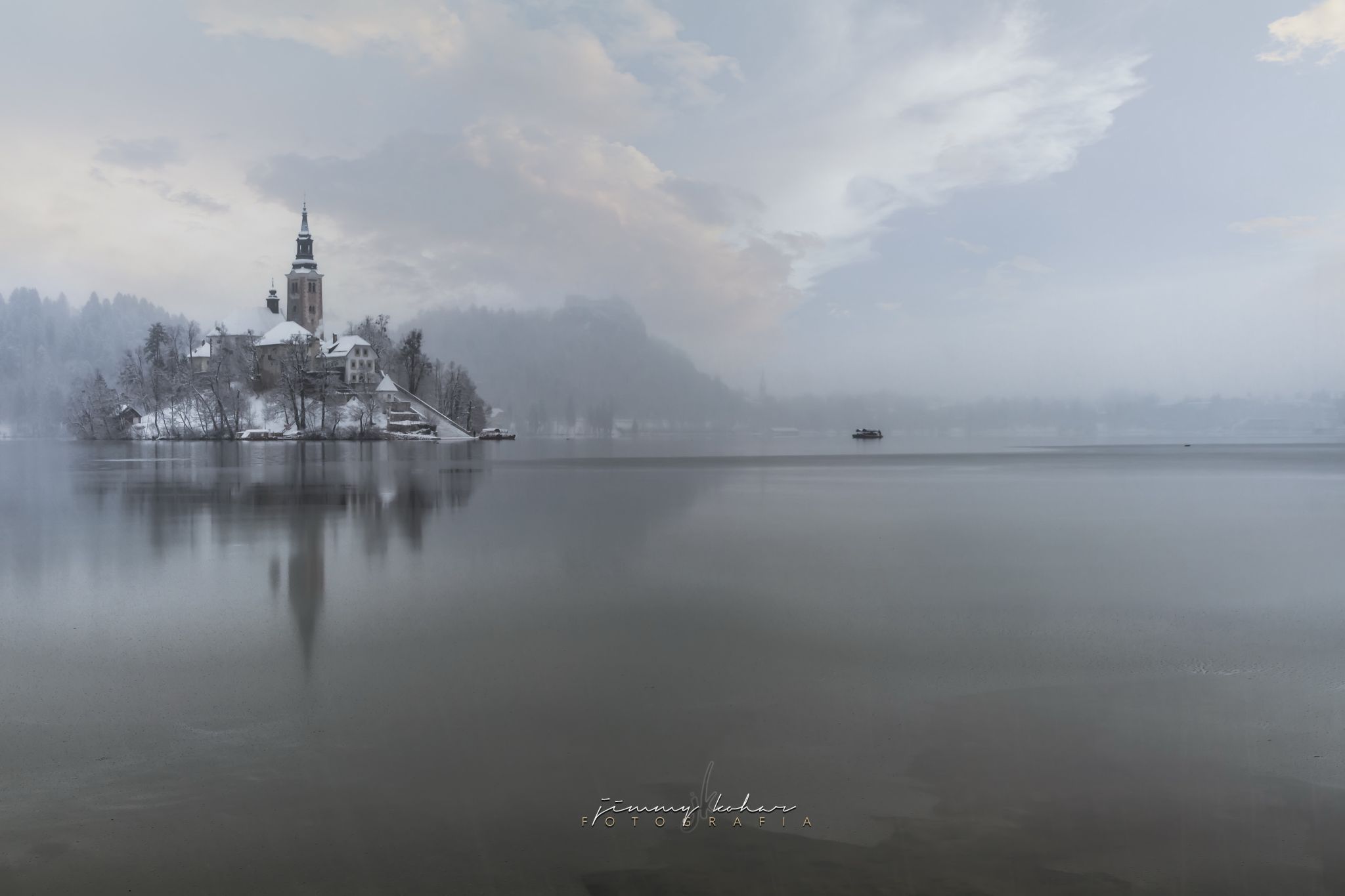 Lake Bled - Wooden Jetty - Rock covered with coins, Slovenia