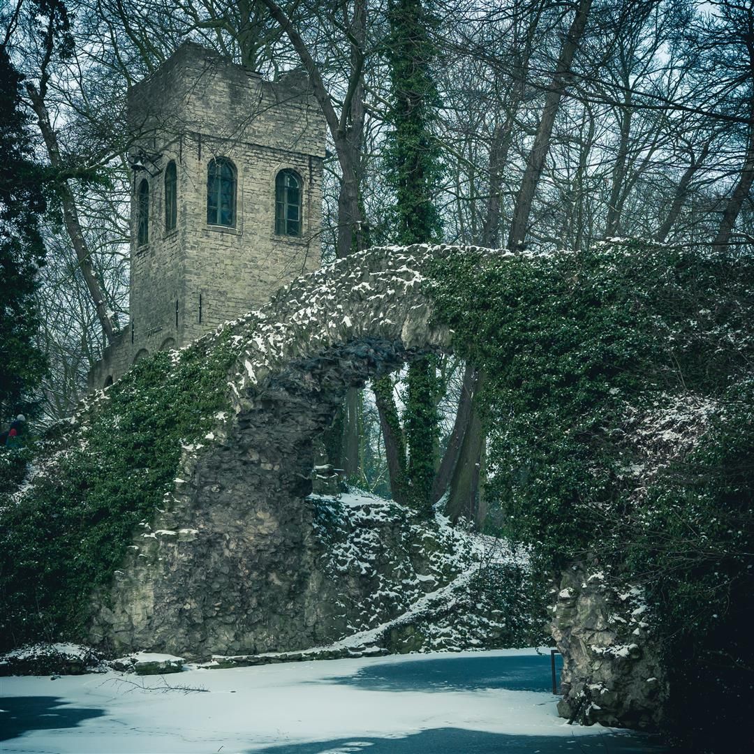 Bridge in Boekenberg park., Belgium