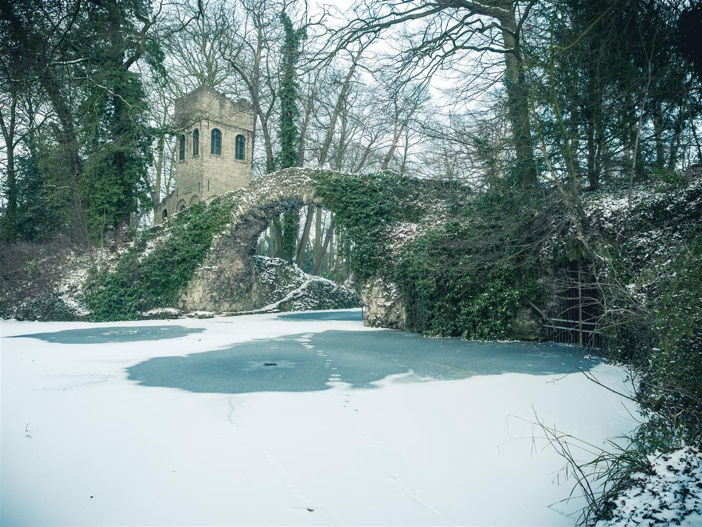 Bridge in Boekenberg park., Belgium
