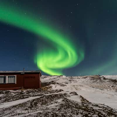 Cabin under the northern lights, Norway