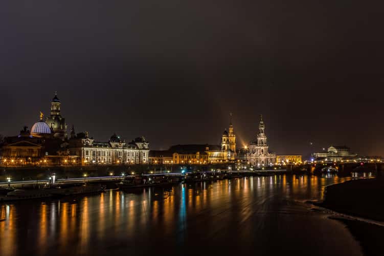 View over Dresden from Carolabrücke