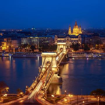 Chain Bridge from Sándor Palace, Budapest, Hungary