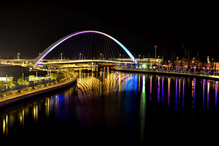 Dubai Water Canal with the Tolerance Bridge