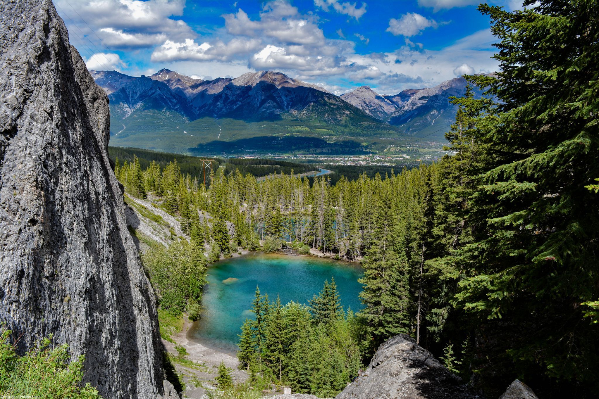 Grassi Lakes, View over Canmore, Canada