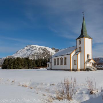 Kirche in Valberg auf den Loforten, Norway