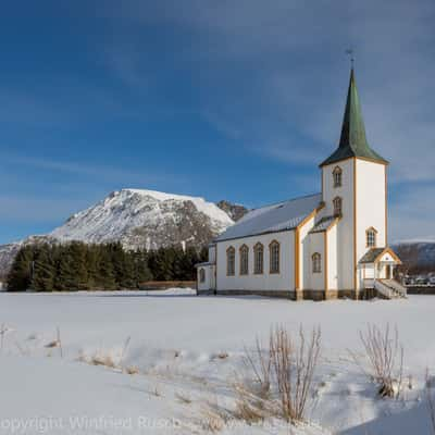 Kirche in Valberg auf den Loforten, Norway