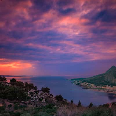 Looking back to Omis, Croatia